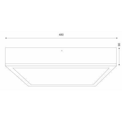 Plafonsko svetlo NATURAL SQUARE 4xE27/15W/230V 48x48 cm bor/bela