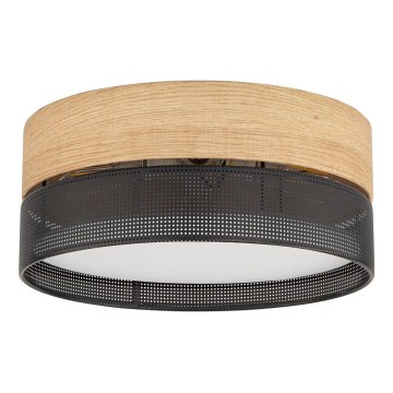 Plafonsko svetlo NICOL 4xE27/15W/230V prečnik 50 cm furnir/crna