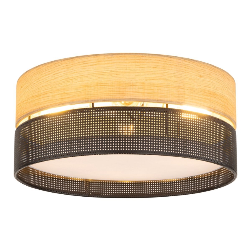 Plafonsko svetlo NICOL 4xE27/15W/230V prečnik 50 cm furnir/crna