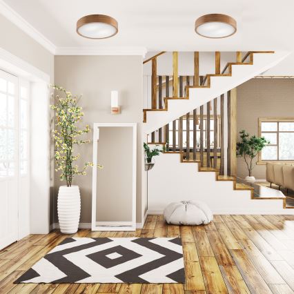 Plafonsko svetlo OAK 2xE27/60W/230V hrast, prečnik 37,5 cm