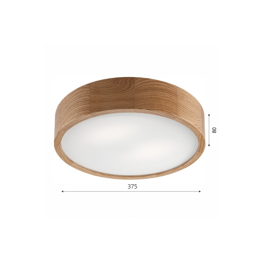 Plafonsko svetlo OAK 2xE27/60W/230V hrast, prečnik 37,5 cm