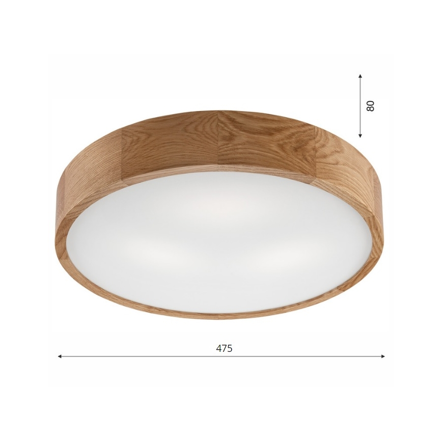Plafonsko svetlo OAK 3xE27/60W/230V hrast prečnik 47,5 cm