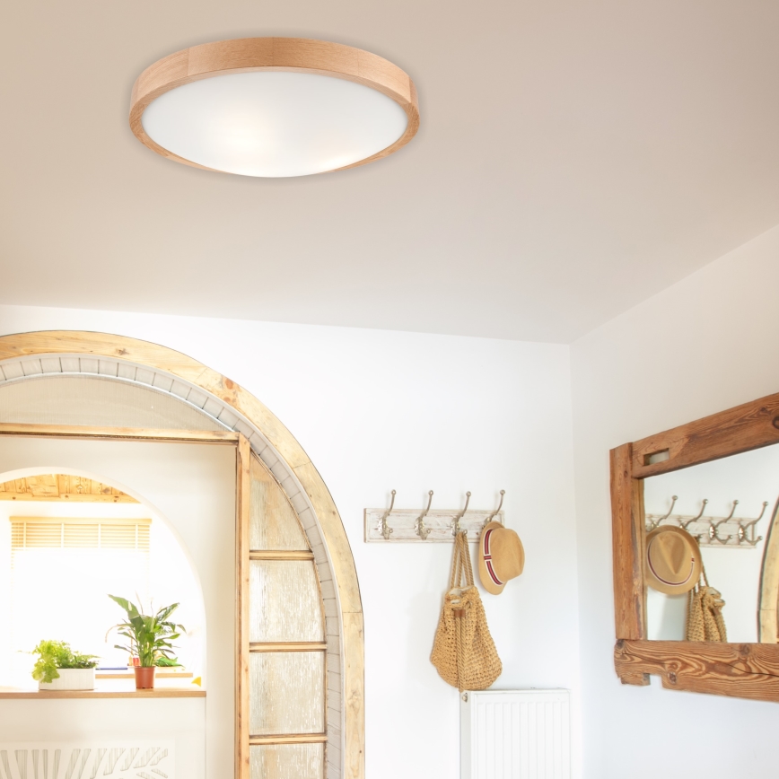 Plafonsko svetlo OAK SLIM, 3xE27/60W/230V, hrast, prečnik 47 cm