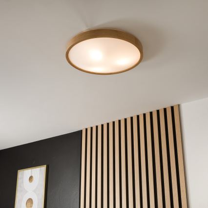 Plafonsko svetlo OAK SLIM, 3xE27/60W/230V, hrast, prečnik 47 cm