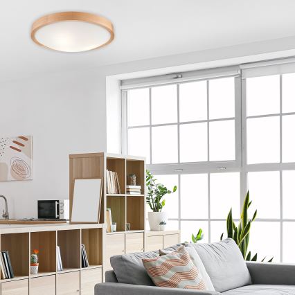 Plafonsko svetlo OAK SLIM, 3xE27/60W/230V, hrast, prečnik 47 cm