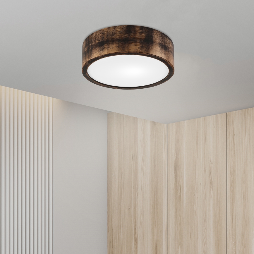 Plafonsko svetlo OAK SMOKY 1xE27/15W/230V Ø 27,5 cm hrast/tamno braon