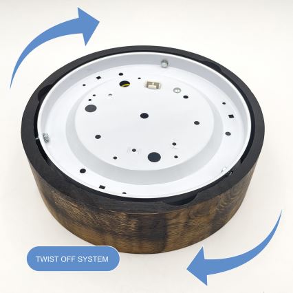 Plafonsko svetlo OAK SMOKY 1xE27/15W/230V Ø 27,5 cm hrast/tamno braon