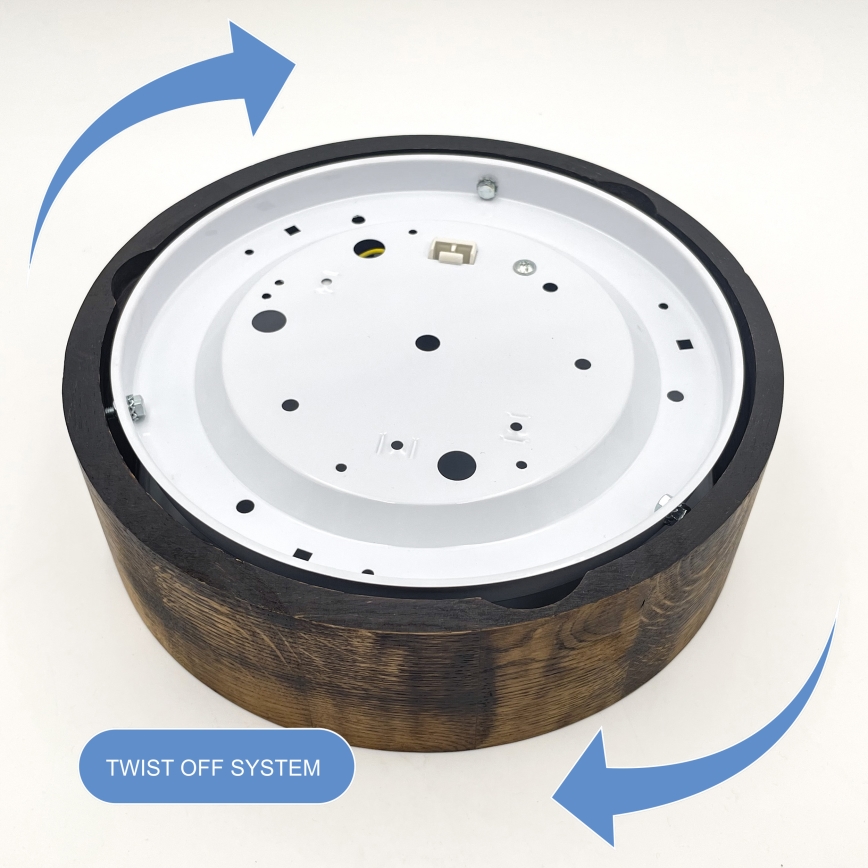 Plafonsko svetlo OAK SMOKY 1xE27/15W/230V Ø 27,5 cm hrast/tamno braon