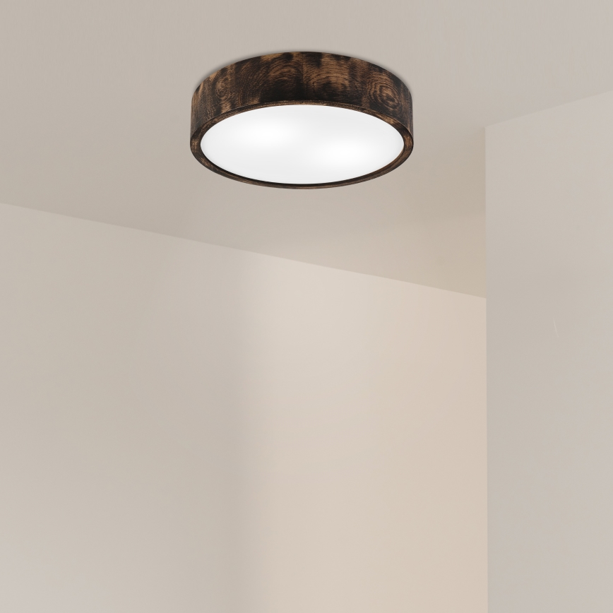 Plafonsko svetlo OAK SMOKY 2xE27/15W/230V prečnik 37,5 cm hrast/tamno braon