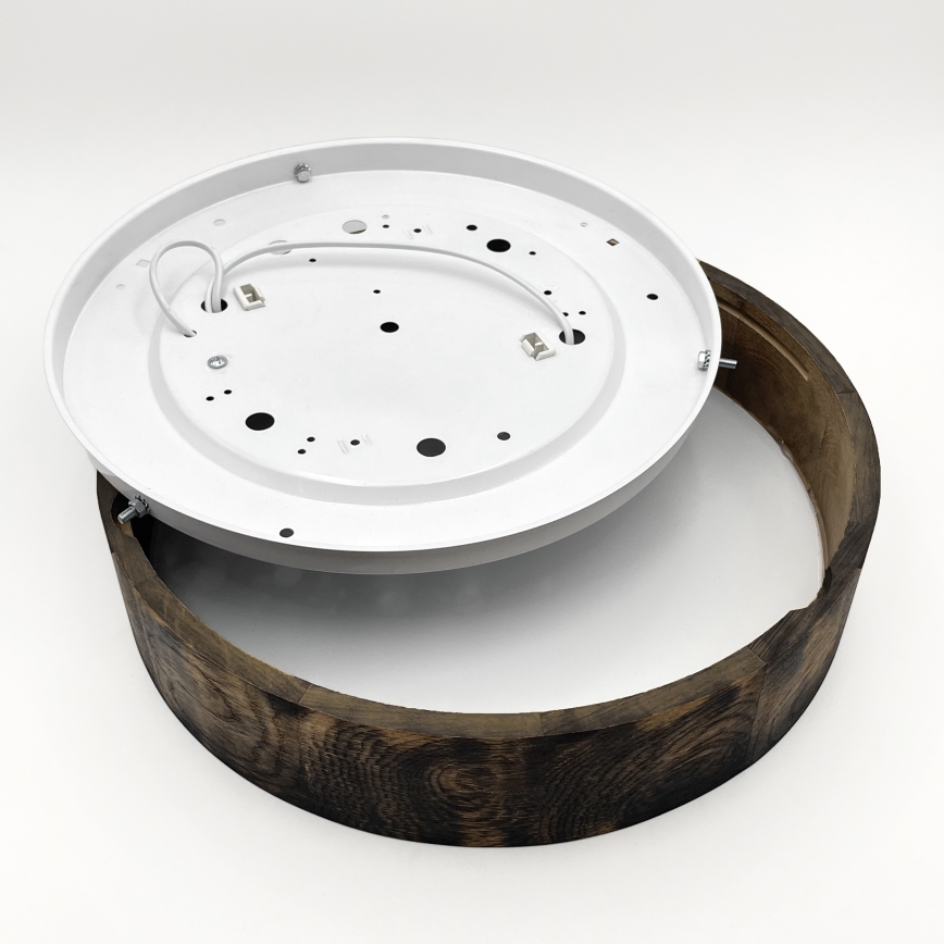 Plafonsko svetlo OAK SMOKY 2xE27/15W/230V prečnik 37,5 cm hrast/tamno braon