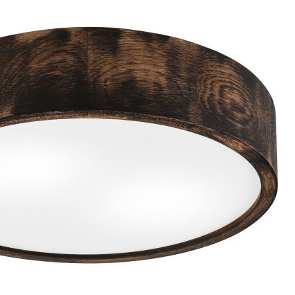 Plafonsko svetlo OAK SMOKY 2xE27/15W/230V prečnik 37,5 cm hrast/tamno braon