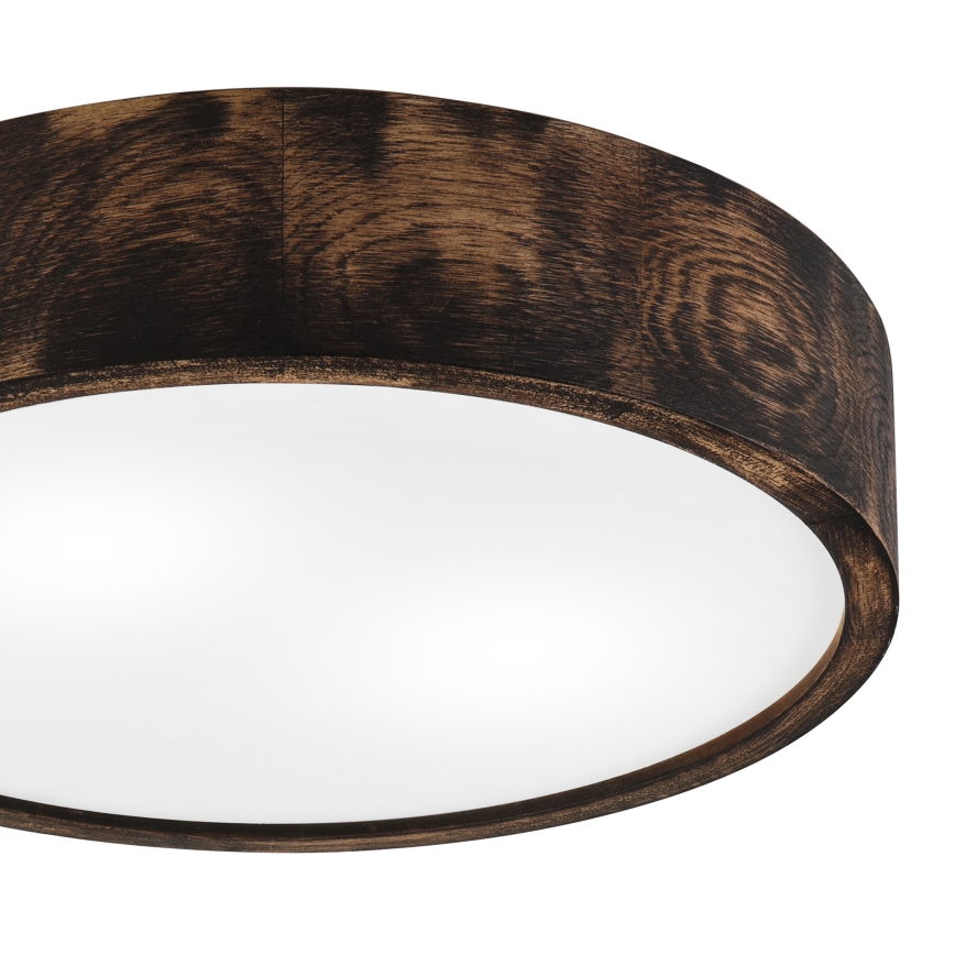 Plafonsko svetlo OAK SMOKY 2xE27/15W/230V prečnik 37,5 cm hrast/tamno braon