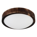 Plafonsko svetlo OAK SMOKY SLIM 1xE27/15W/230V prečnik 27 cm hrast/tamno braon