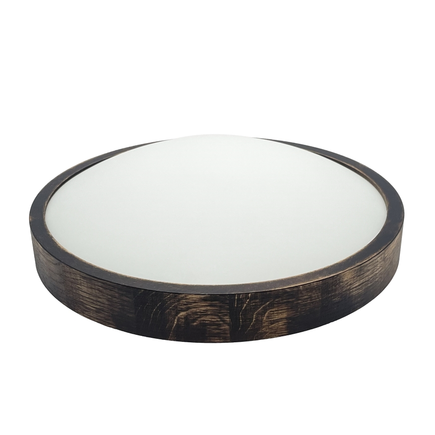 Plafonsko světlo OAK SMOKY SLIM 2xE27/15W/230V, prečnik 37 cm, hrast/tamno braon