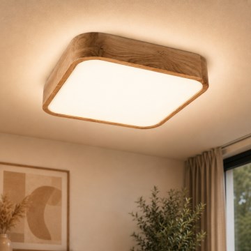Plafonsko svetlo OAK SQUARE 2xE27/15W/230V 35x35 cm hrast