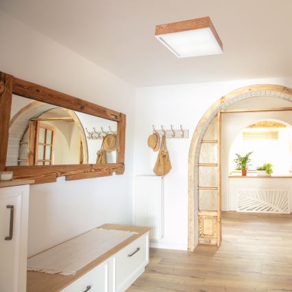 Plafonsko svetlo OAK SQUARE 4xE27/15W/230V 39x39 cm hrast/bela