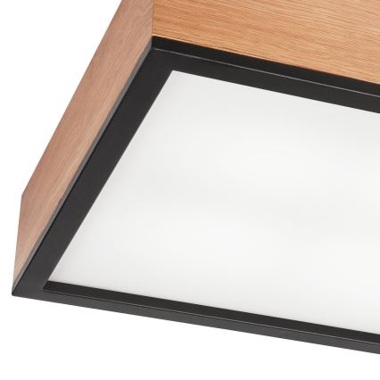 Plafonsko svetlo OAK SQUARE 4xE27/15W/230V 39x39 cm hrast/crna