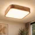 Plafonsko svetlo OAK SQUARE 4xE27/15W/230V 45x45 cm hrast
