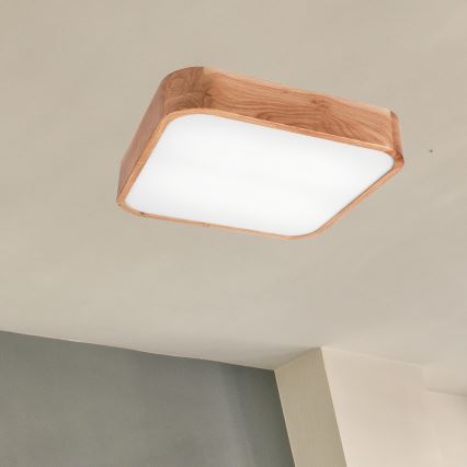 Plafonsko svetlo OAK SQUARE 4xE27/15W/230V 45x45 cm hrast