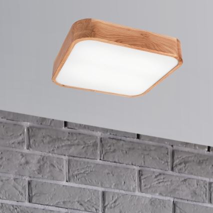 Plafonsko svetlo OAK SQUARE 4xE27/15W/230V 45x45 cm hrast