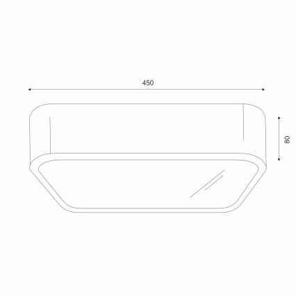 Plafonsko svetlo OAK SQUARE 4xE27/15W/230V 45x45 cm hrast