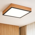 Plafonsko svetlo OAK SQUARE 4xE27/15W/230V 48x48 cm hrast/crna
