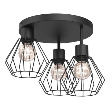 Plafonsko svetlo PARKLA 3xE27/15W/230V crno