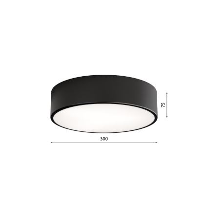 Plafonsko svetlo sa senzorom pokreta i sumraka CLEO 2xE27/24W/230V, prečnik 30 cm, crne boje
