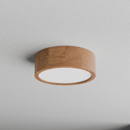 Plafonsko svetlo sa senzorom pokreta i sumraka CLEO 2xE27/24W/230V pr. 27,5 cm hrast