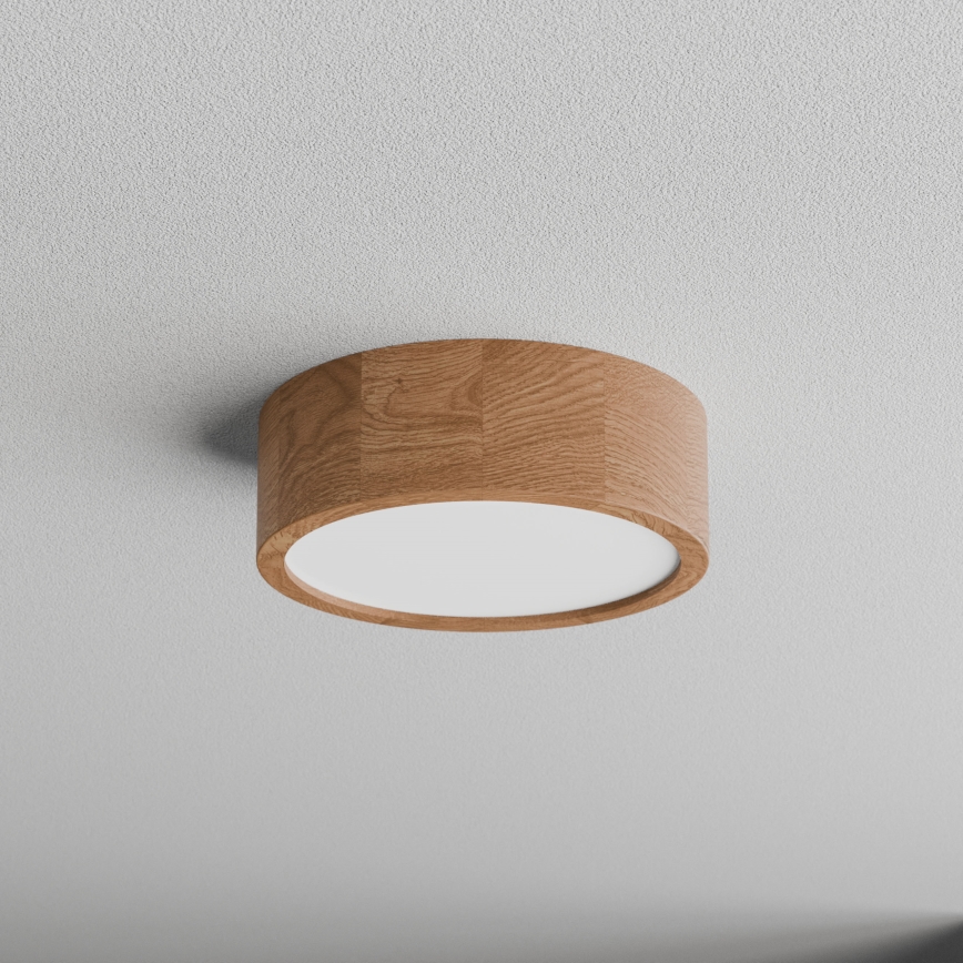 Plafonsko svetlo sa senzorom pokreta i sumraka CLEO 2xE27/24W/230V pr. 27,5 cm hrast