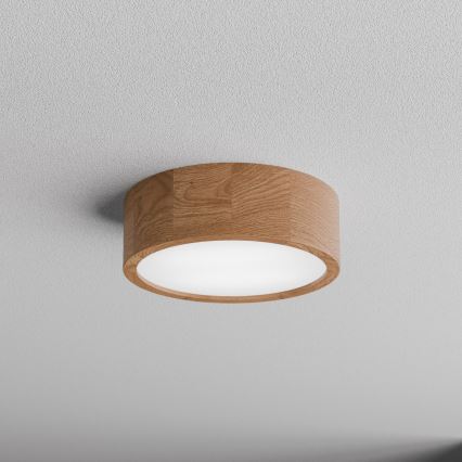 Plafonsko svetlo sa senzorom pokreta i sumraka CLEO 2xE27/24W/230V pr. 27,5 cm hrast