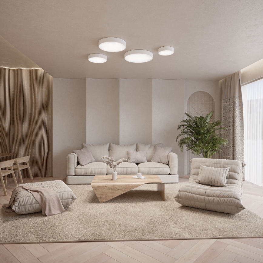 Plafonska svetiljka sa senzorom pokreta i sumraka CLEO 5xE27/24W/230V, prečnika 60 cm, bela