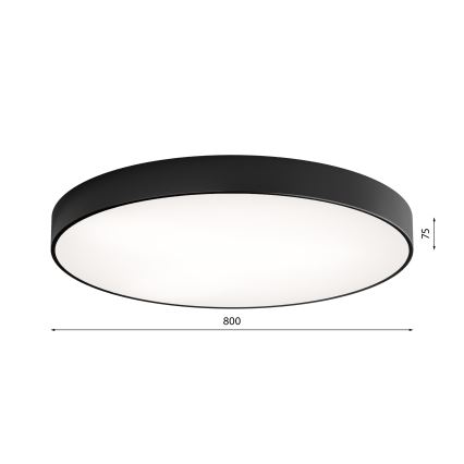 Plafonsko svetlo sa senzorom pokreta i sumraka CLEO 6xE27/24W/230V prečnik 80 cm crno