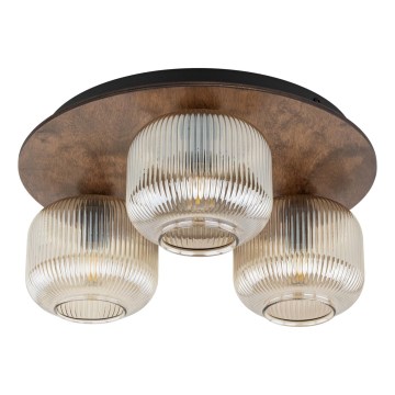 Plafonsko svetlo SALVIA 3xE14/10W/230V prečnik 40 cm braon/dimljeno braon