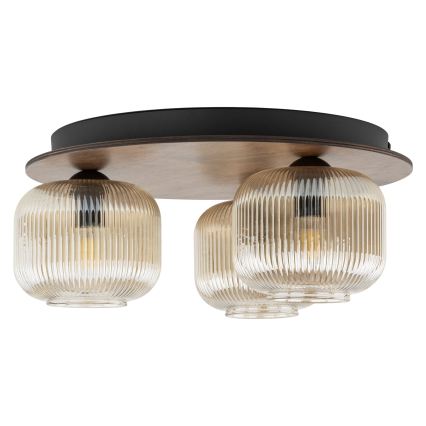Plafonsko svetlo SALVIA 3xE14/10W/230V prečnik 40 cm braon/dimljeno braon