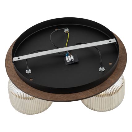 Plafonsko svetlo SALVIA 3xE14/10W/230V prečnik 40 cm braon/dimljeno braon