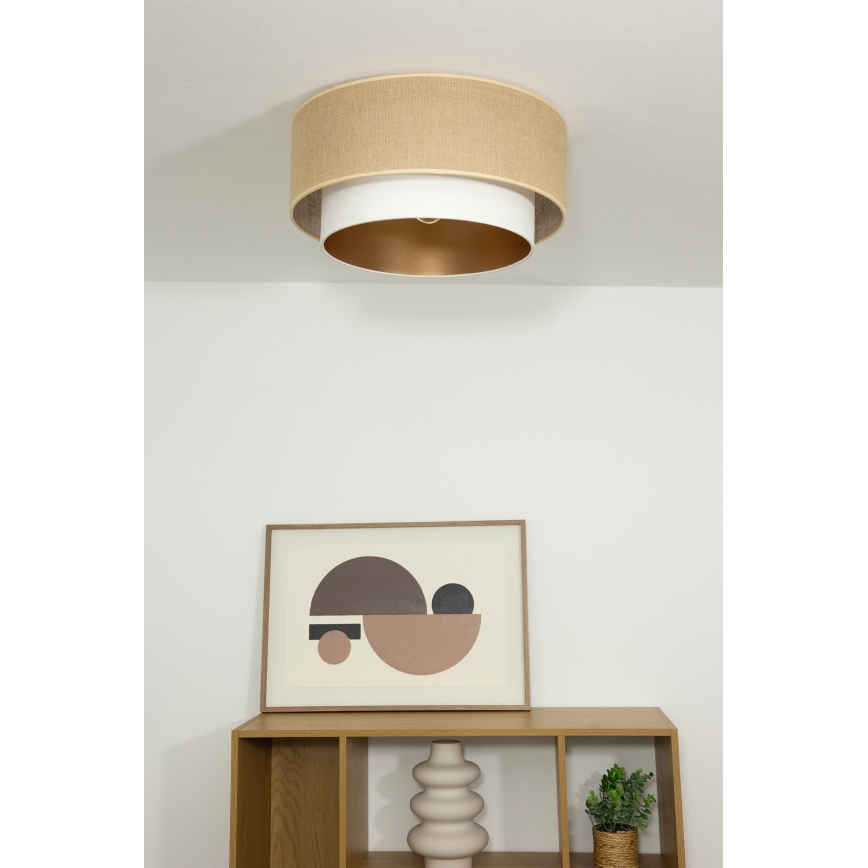 Plafonsko svetlo SARTA 1xE27/60W/230V prečnik 45 cm bela/juta