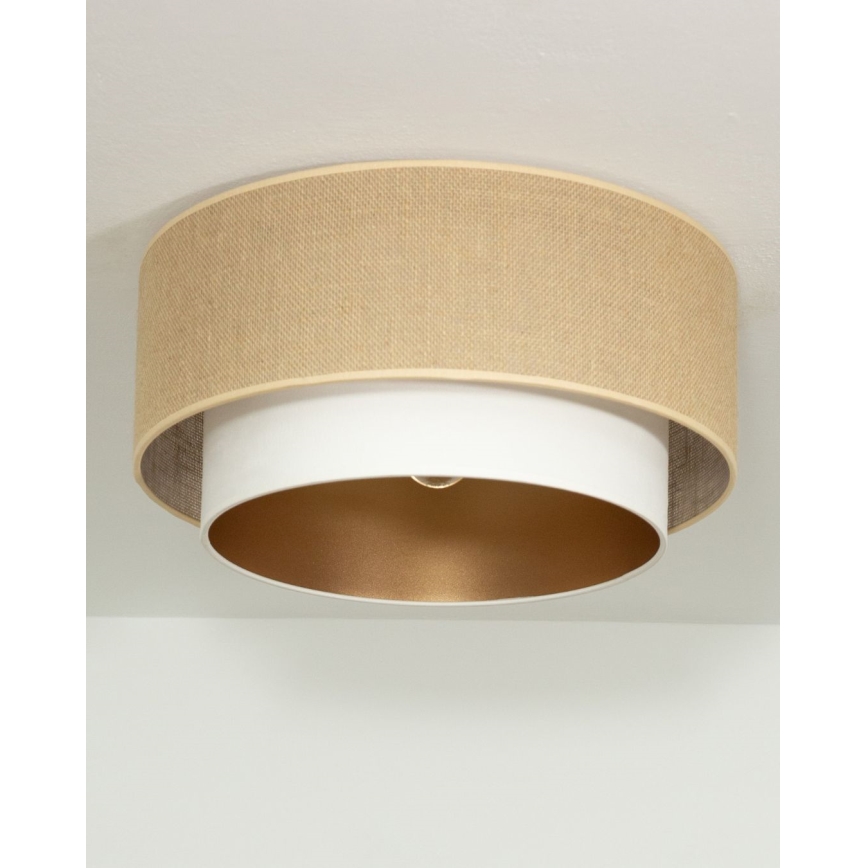 Plafonsko svetlo SARTA 1xE27/60W/230V prečnik 45 cm bela/juta
