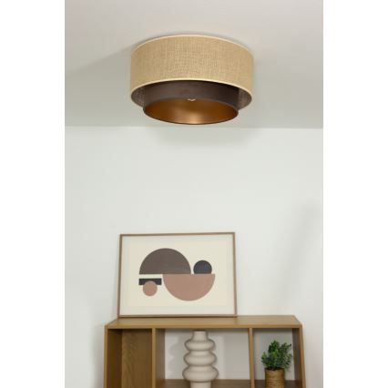 Plafonsko svetlo SARTA 1xE27/60W/230V prečnik 45 cm braon/juta
