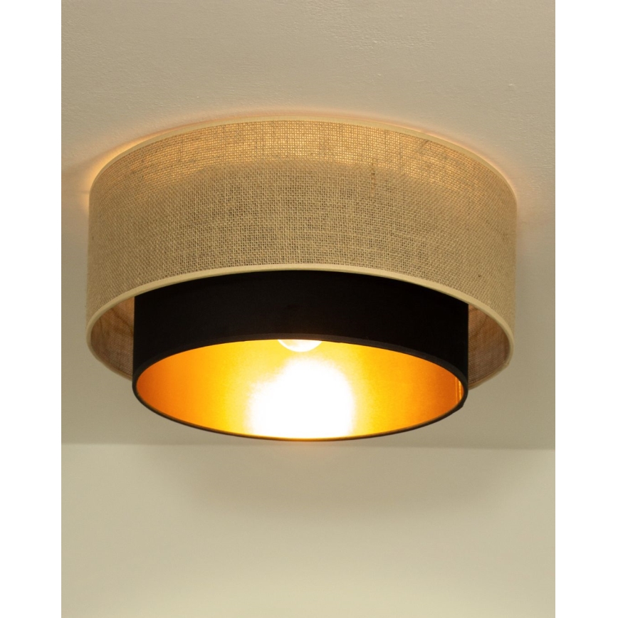 Plafonsko svetlo SARTA 1xE27/60W/230V prečnik 45 cm crna/juta