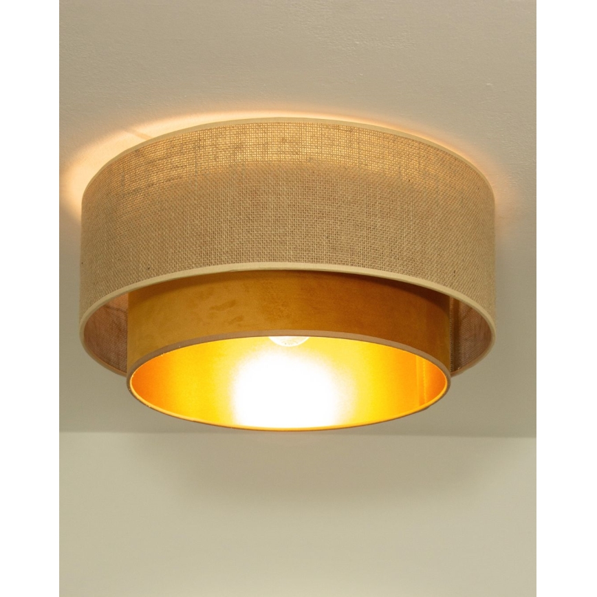 Plafonsko svetlo SARTA 1xE27/60W/230V Ø 45 cm bakarna/juta
