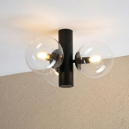 Plafonsko svetlo SFERIO 3xE14/5W/230V crna/prozirna