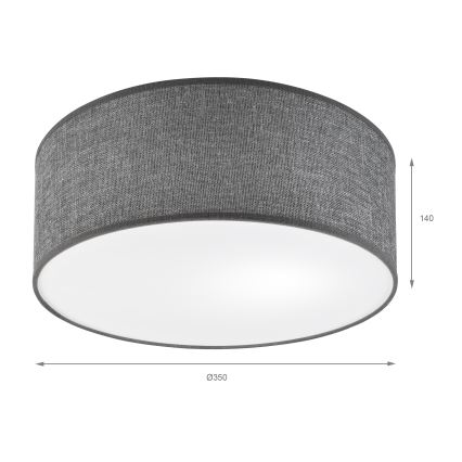 Plafonsko svetlo SIRJA 1xE27/15W/230V prečnik 35 cm sivo