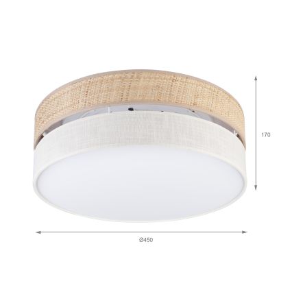 Plafonsko svetlo SIRJA BOHO 2xE27/15W/230V prečnik 45 cm bež/krem