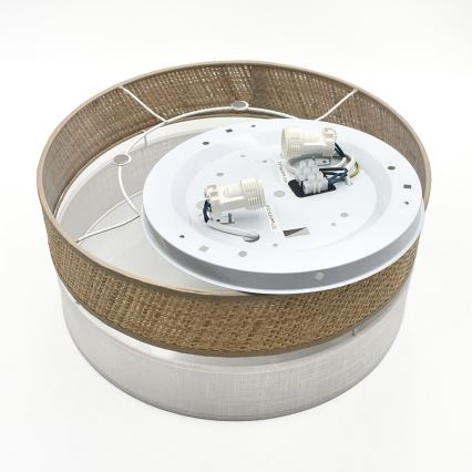 Plafonsko svetlo SIRJA DOUBLE BOHO 2xE14/15W/230V, prečnik 35 cm, bež/bela