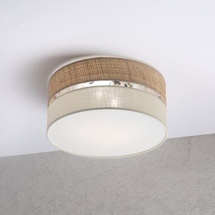 Plafonsko svetlo SIRJA DOUBLE BOHO 2xE14/15W/230V prečnik 35 cm bež/krem