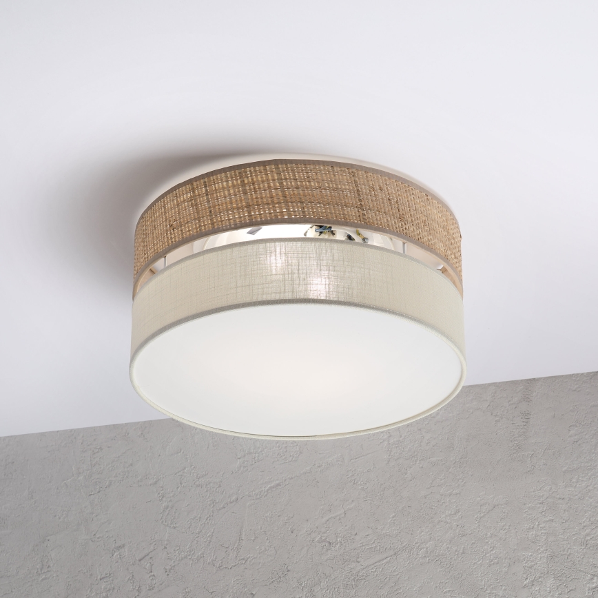 Plafonsko svetlo SIRJA DOUBLE BOHO 2xE14/15W/230V prečnik 35 cm bež/krem