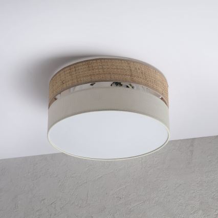Plafonsko svetlo SIRJA DOUBLE BOHO 2xE14/15W/230V prečnik 35 cm bež/krem