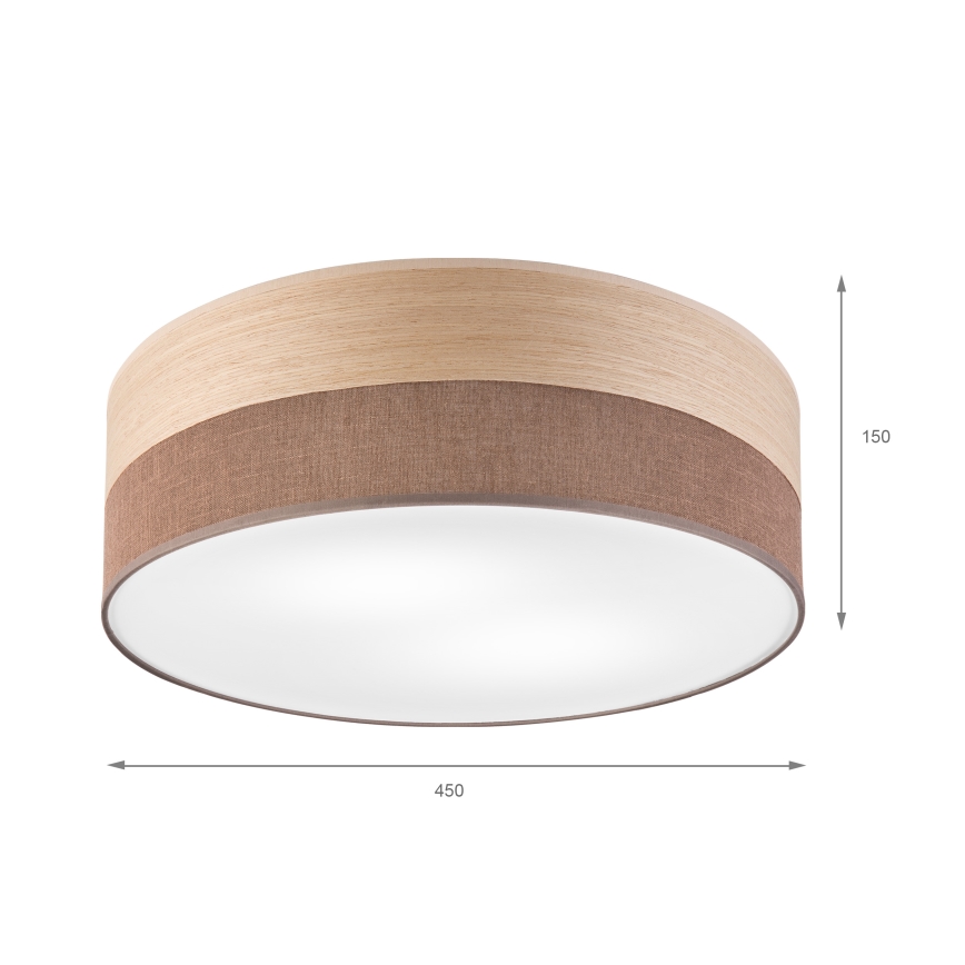 Plafonsko svetlo SIRJA WOOD 2xE27/15W/230V Ø 45 cm braon/hrast