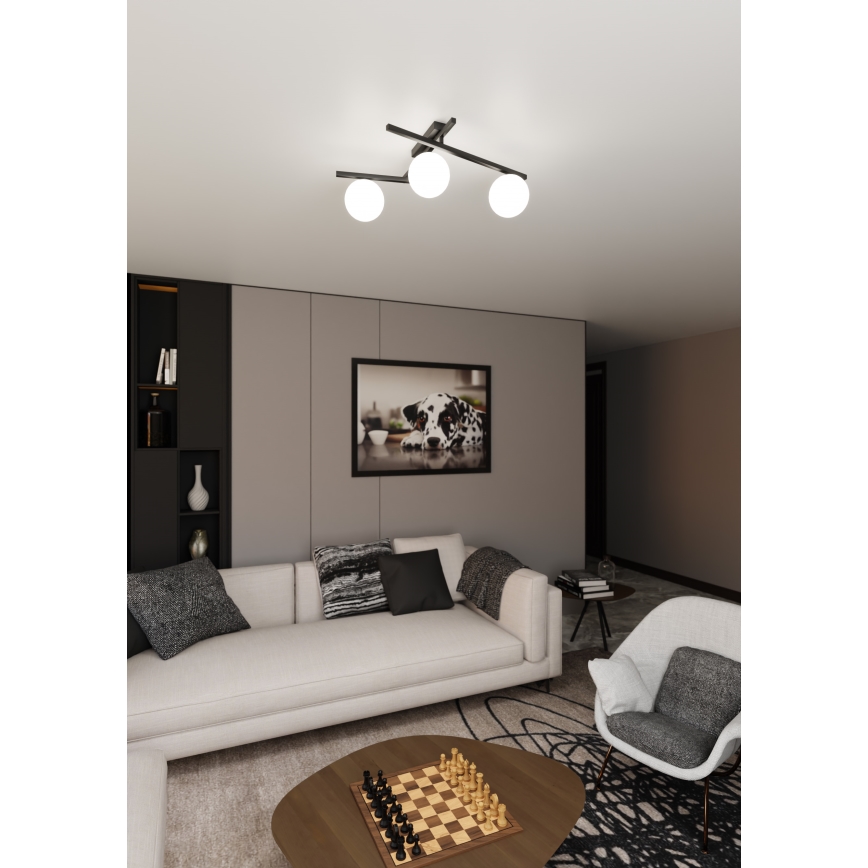 Plafonsko svetlo SMART 3xE14/10W/230V crno/belo